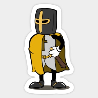 Teutonic Knight Cartoon (Player 4 colors, yellow) Sticker